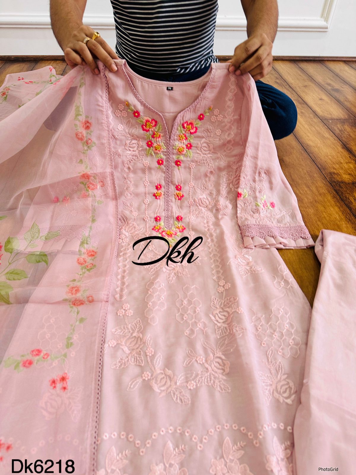 3 pc cotton silk set DK6218