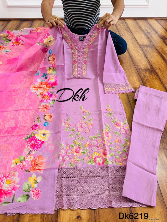 Designer 3 pc cotton silk set dk6219