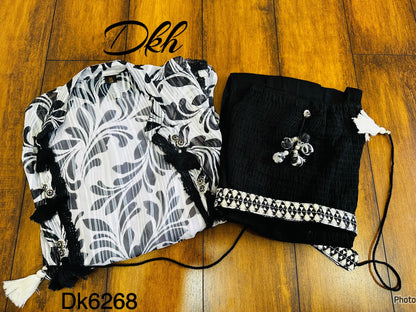 Premium diamond lurex shrug set Dk6268