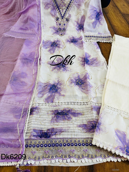 Premium organza beautifully printed  Dk6209