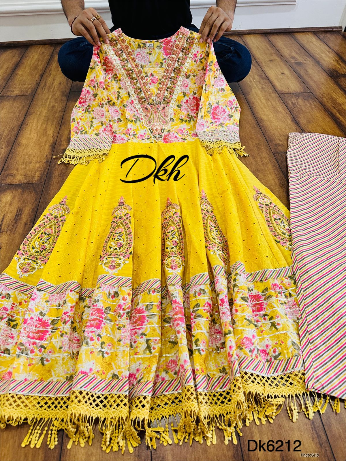 Premium cotton anarkali 3 pc dk6212