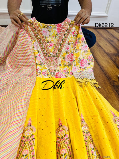 Premium cotton anarkali 3 pc dk6212