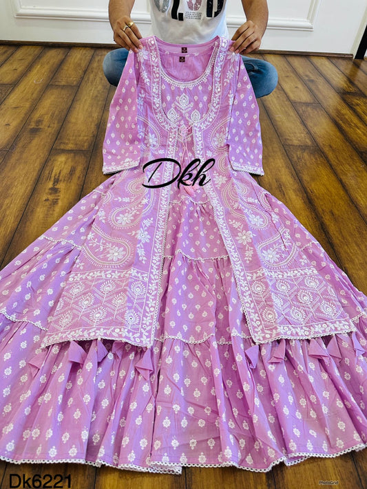 remium cotton anarkali gown with print Dk6221