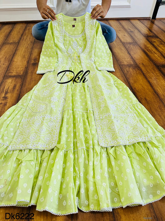 Premium cotton anarkali gown with print Dk6222