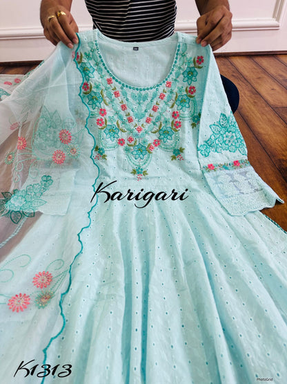 Premium cotton beautiful 3 pc dress k1313