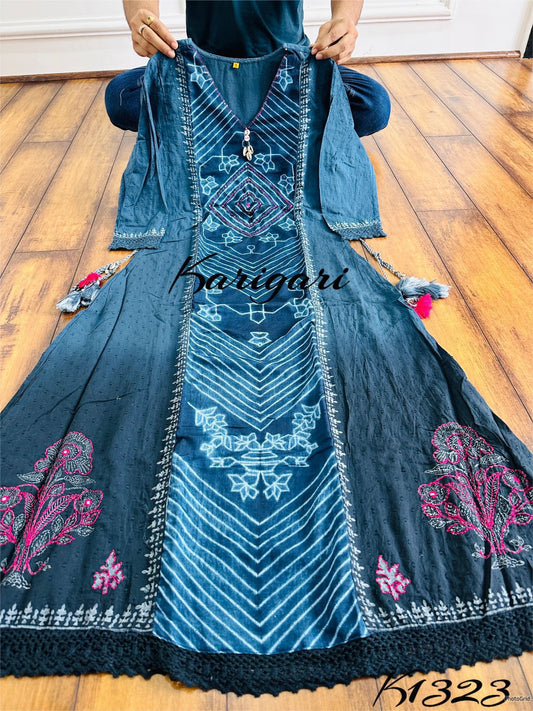 Premium cotton beautifully printed dress k1323