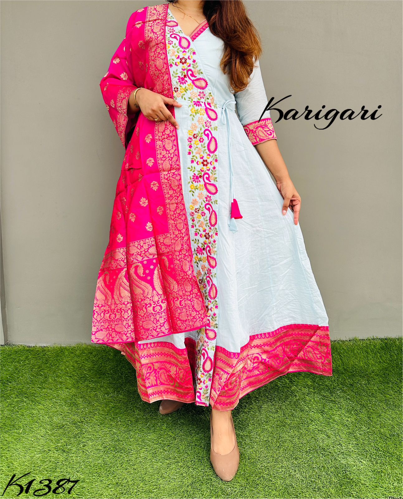 k1387 Super Premium mul cotton Anghrakha gown