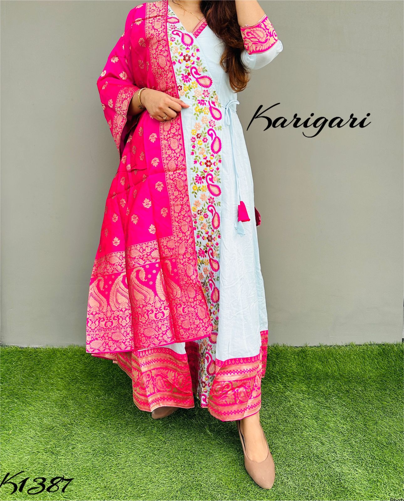 k1387 Super Premium mul cotton Anghrakha gown