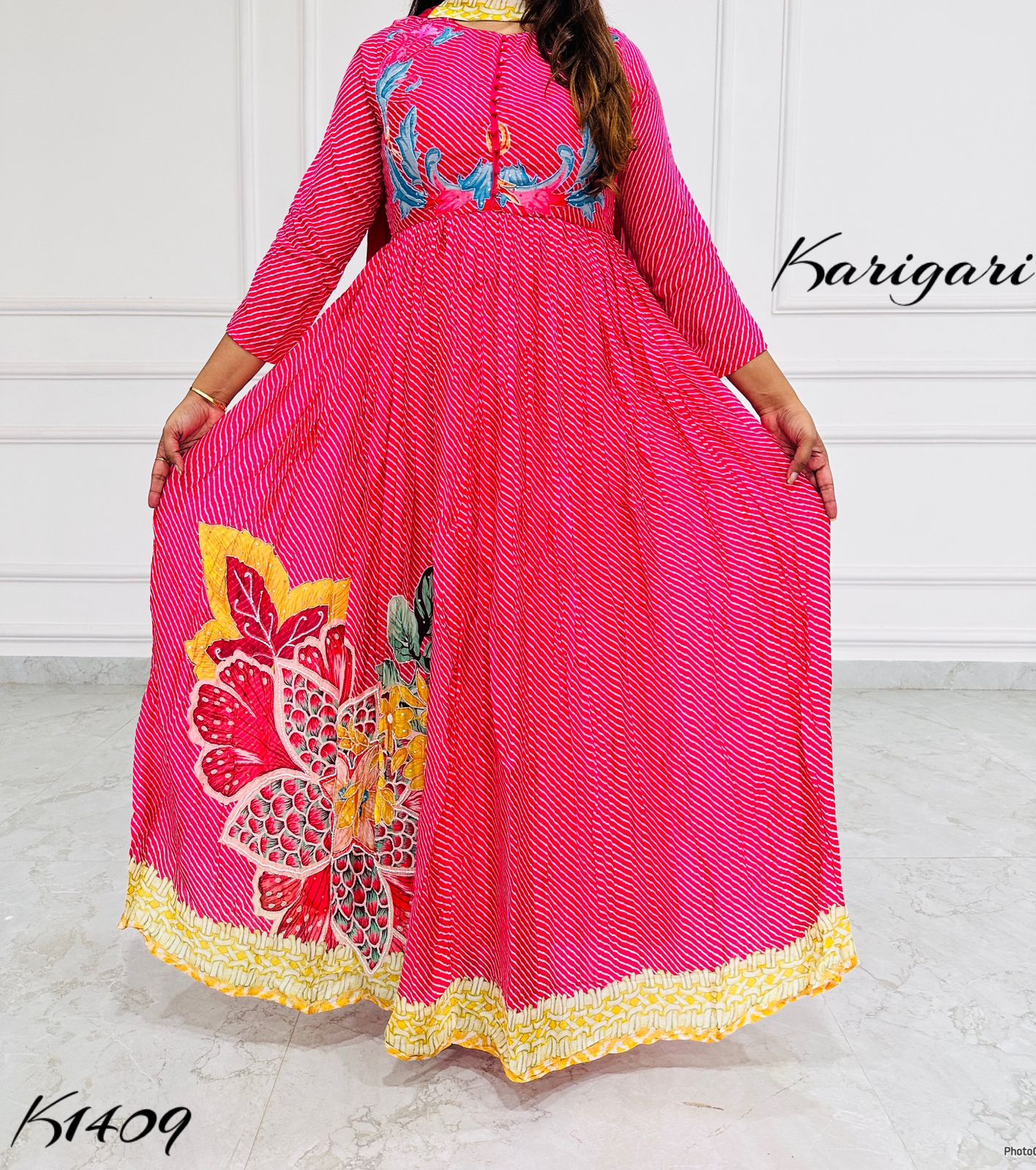 K1409 Premium pure georgette designer lehriya