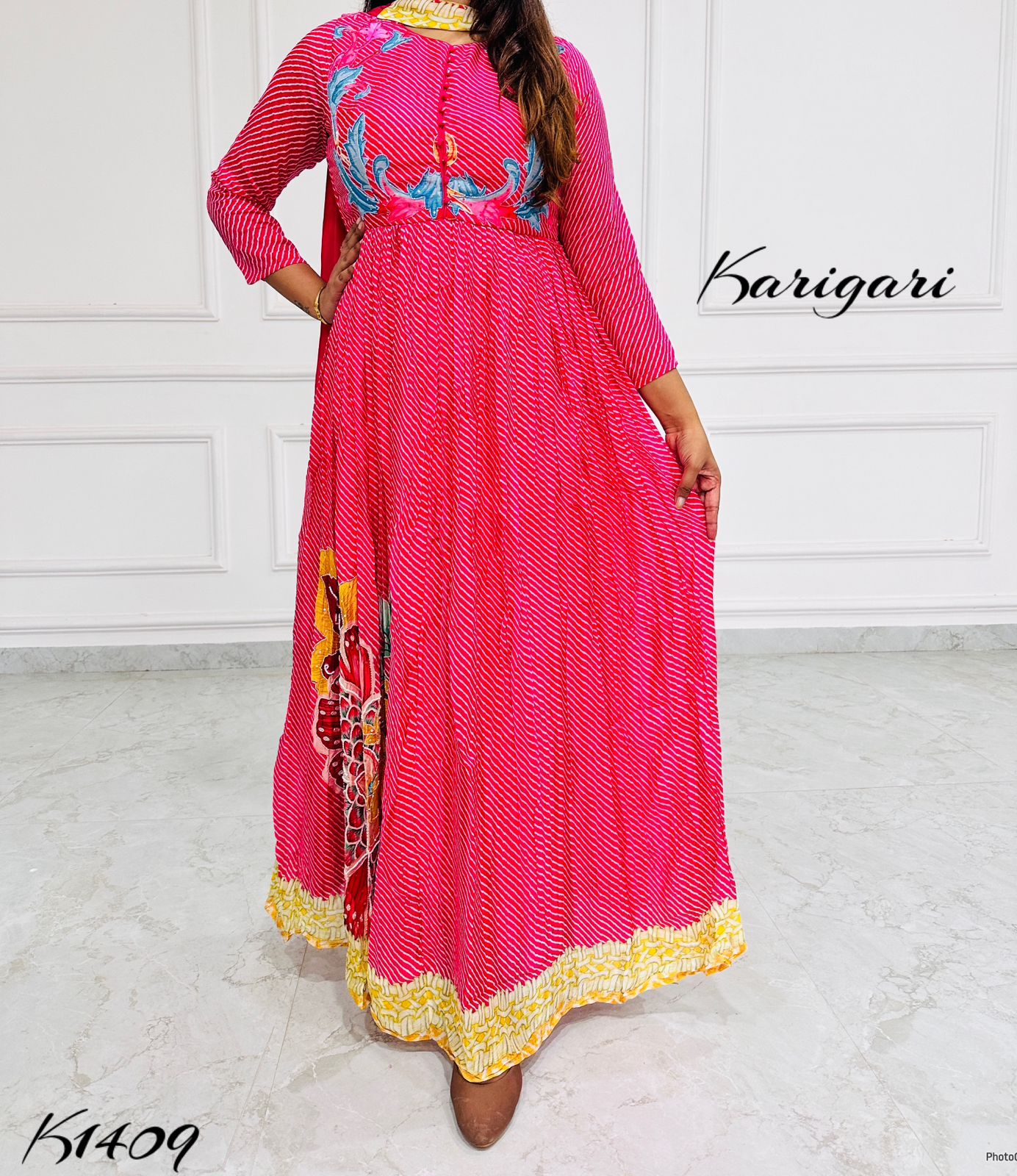 K1409 Premium pure georgette designer lehriya