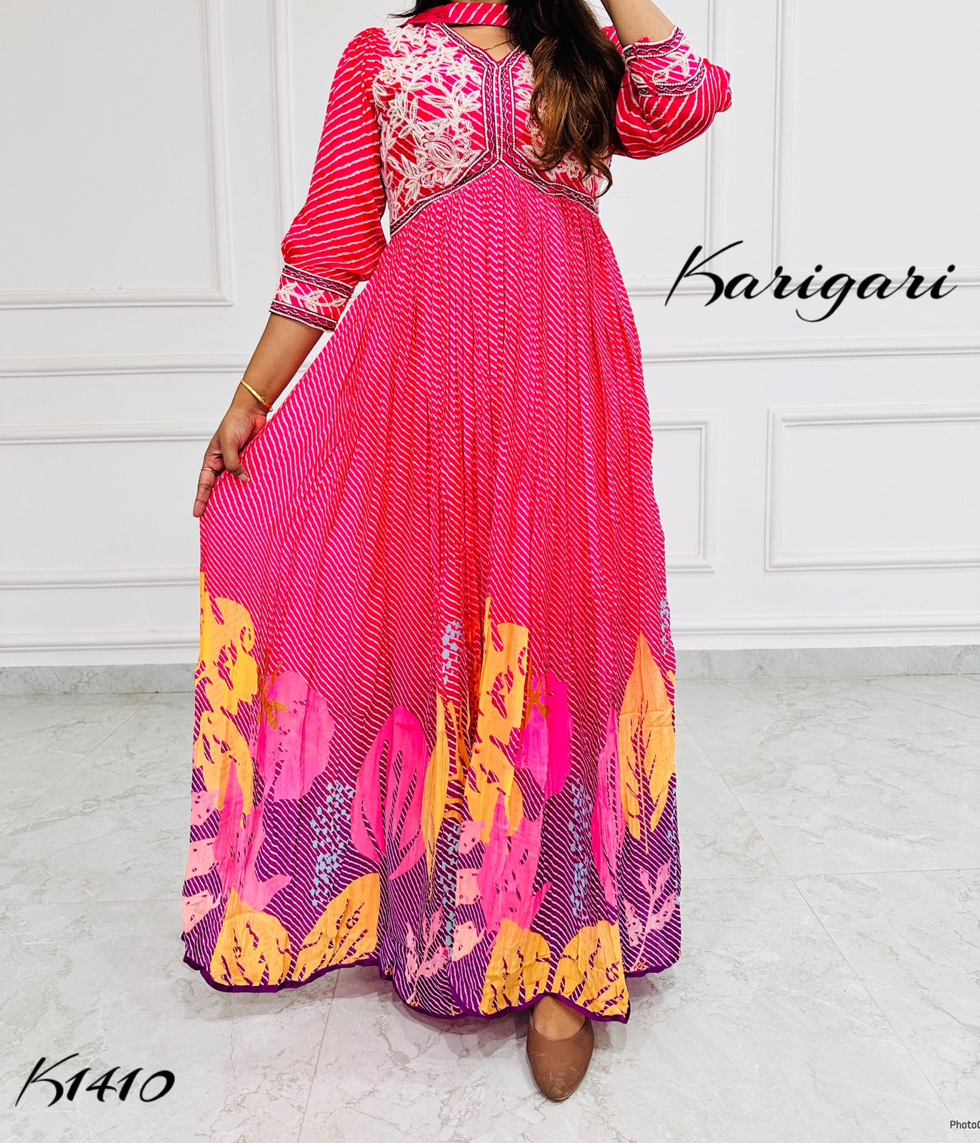 K1409 Premium pure georgette designer lehriya collection in beautiful colour combinations..