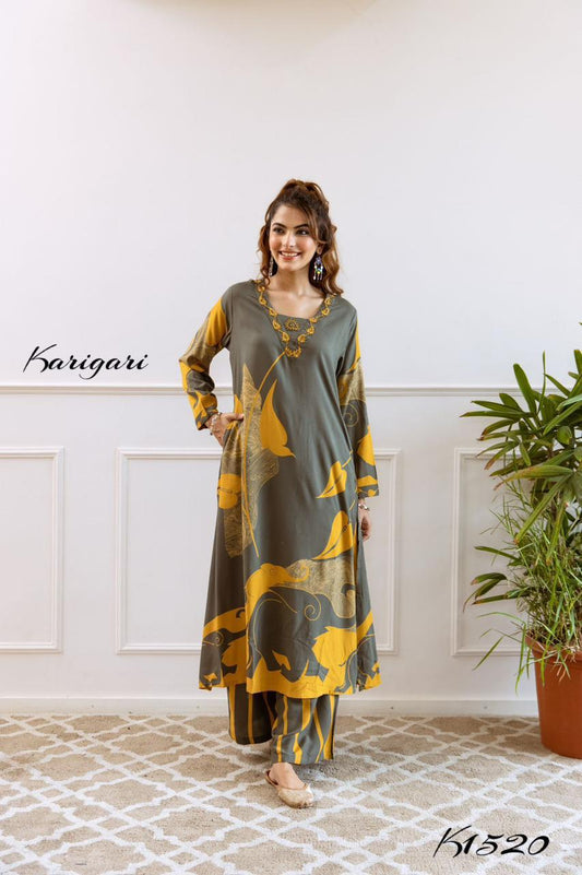 karigari by Dkh k1520 Premium German rayon 2 pc plazzo set