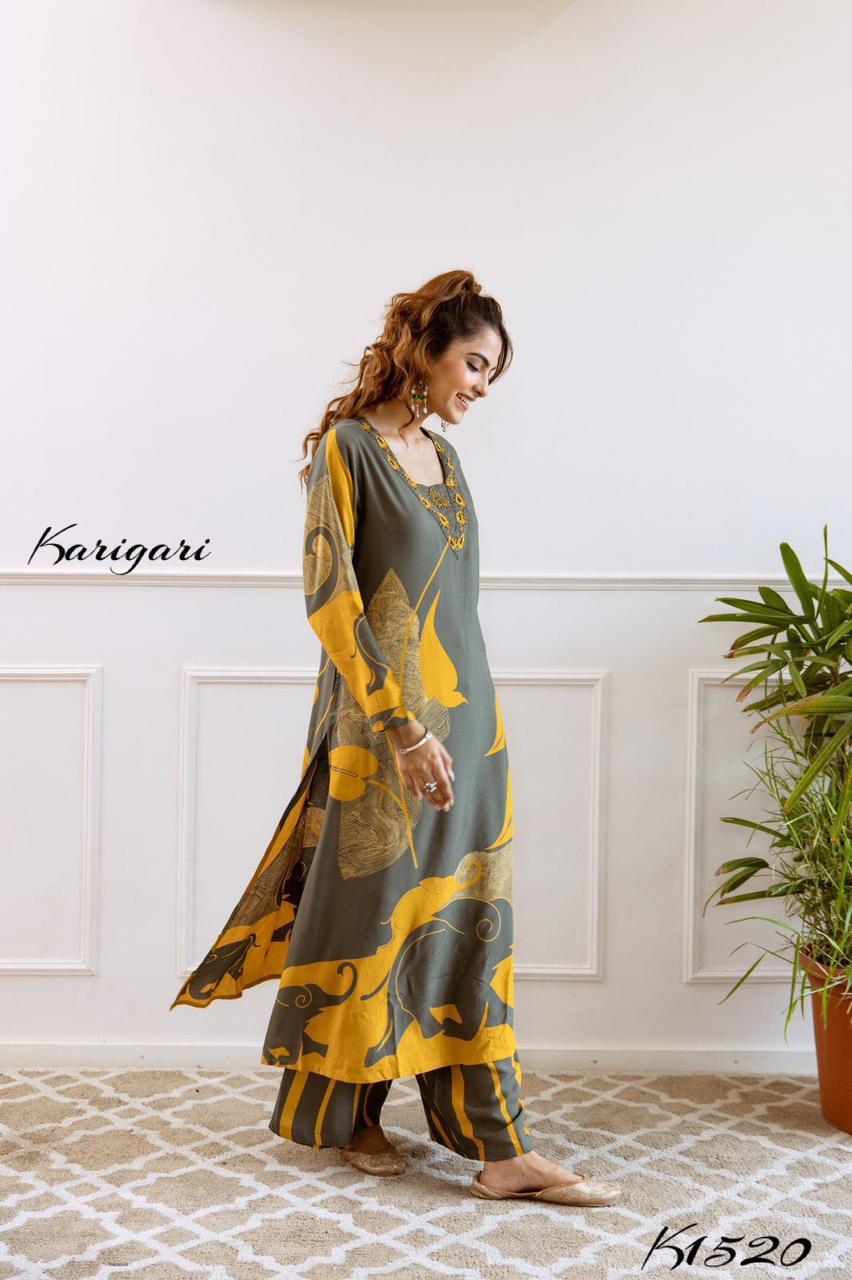 karigari by Dkh k1520 Premium German rayon 2 pc plazzo set