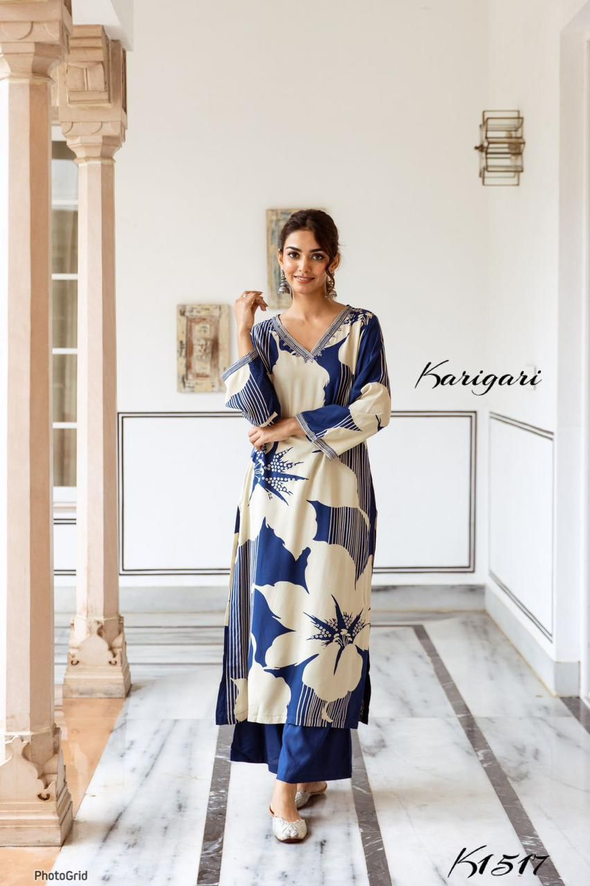 karigari by Dkh k1517 Premium German rayon  2 pc plazzo set