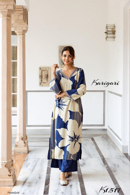 karigari by Dkh k1517 Premium German rayon  2 pc plazzo set