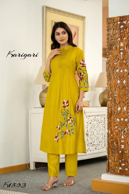 karigari by DKH k1503 Premium roman silk 2 pc coord set