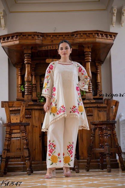 karigari by DKH K1547  Premium cotton lurex coord set