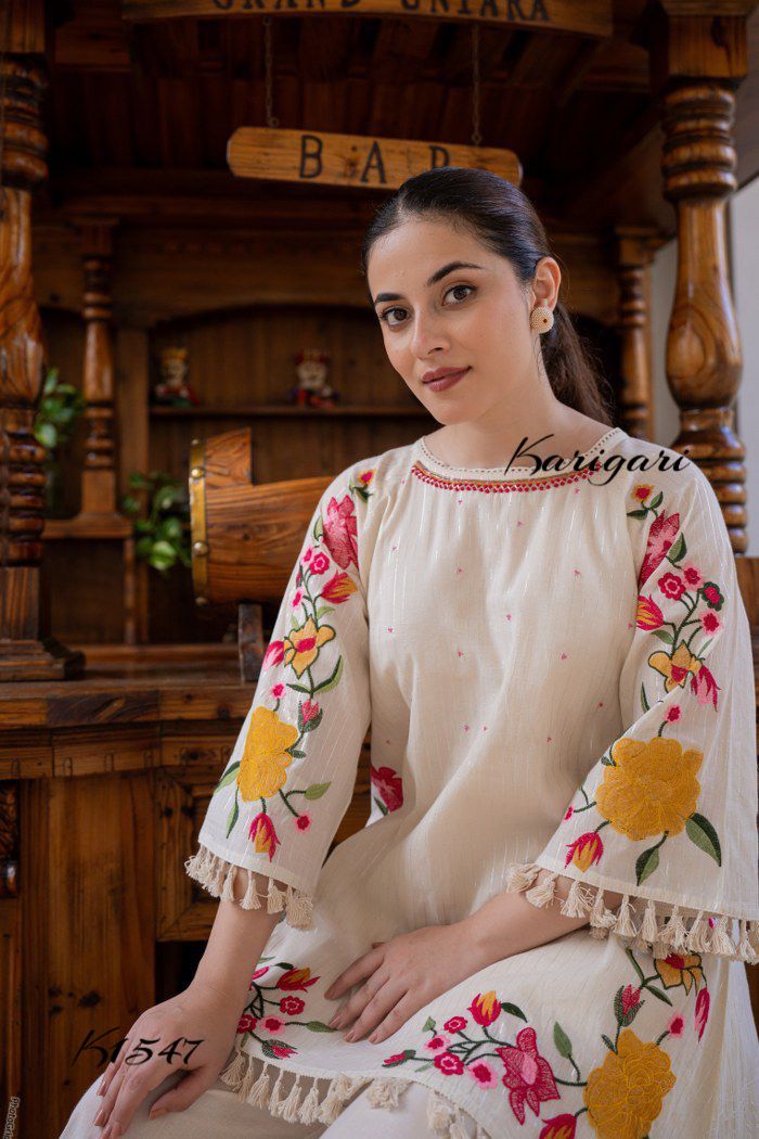 karigari by DKH K1547  Premium cotton lurex coord set