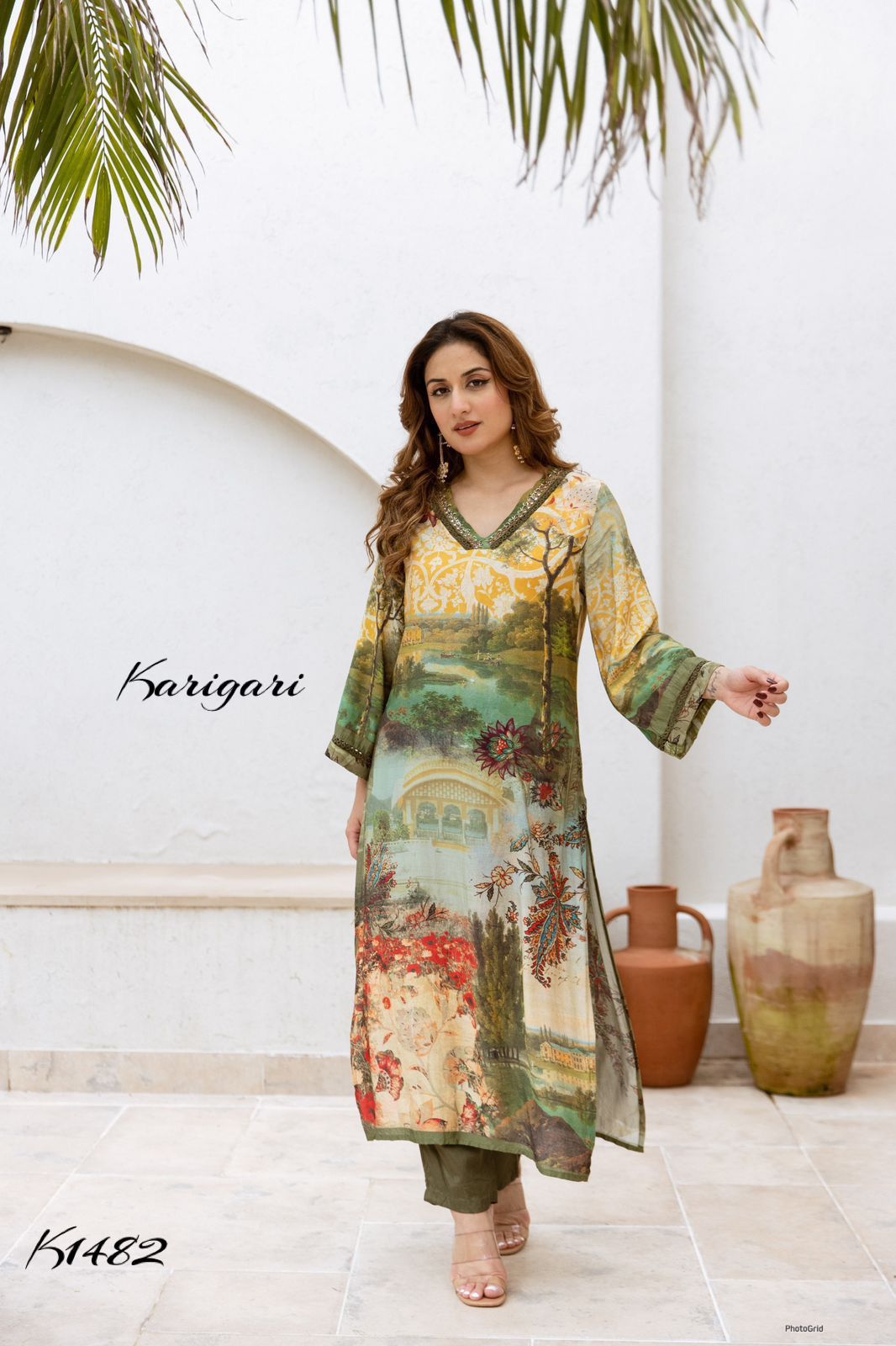 karigari by DKH k1482   Premium muslin viscose  coord set