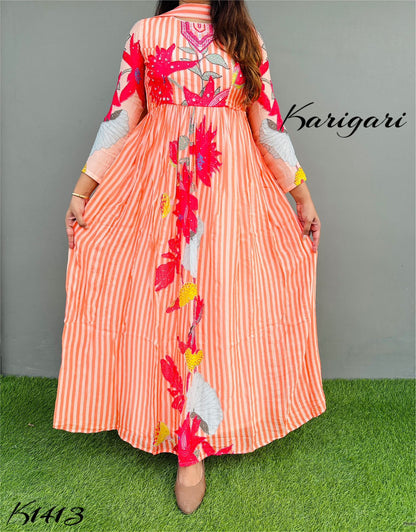 karigari by DKh k1413  Premium chinnon beautifully digital printed gown