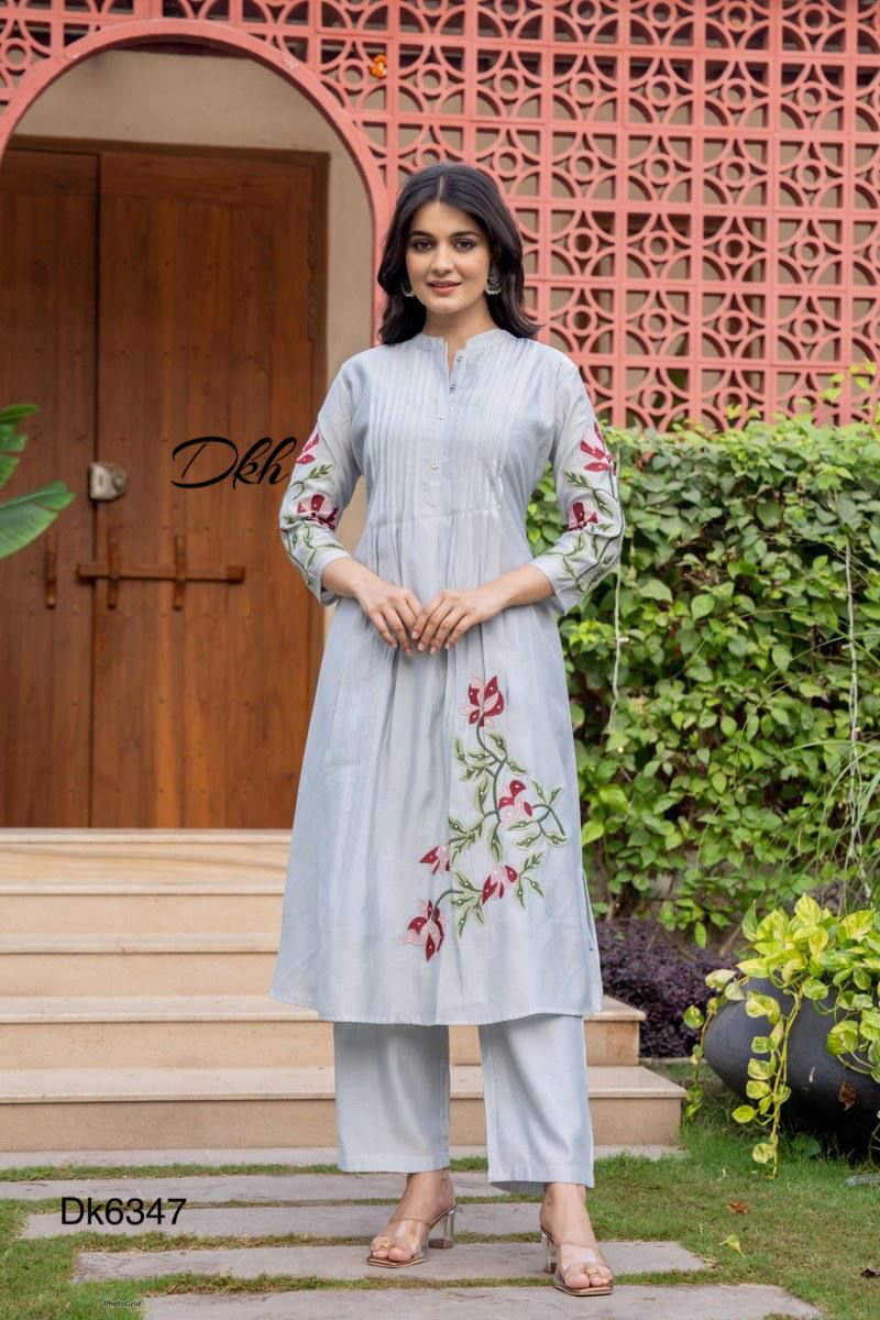 DKH Dk6347  Premium roman silk 2 pc coord set