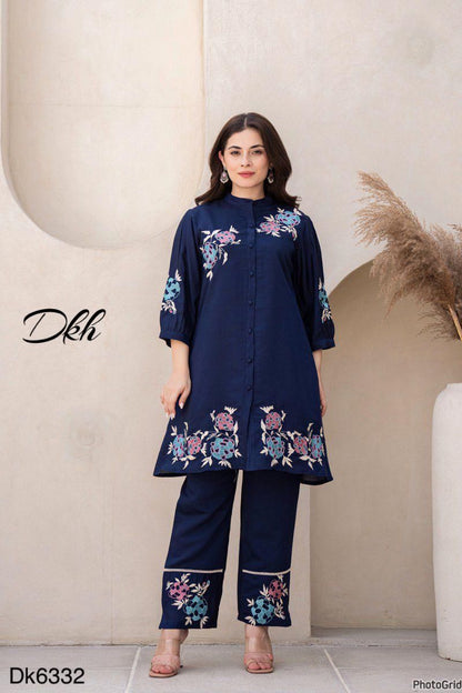 DKH Dk6332  Premium roman silk 2 pc coord set