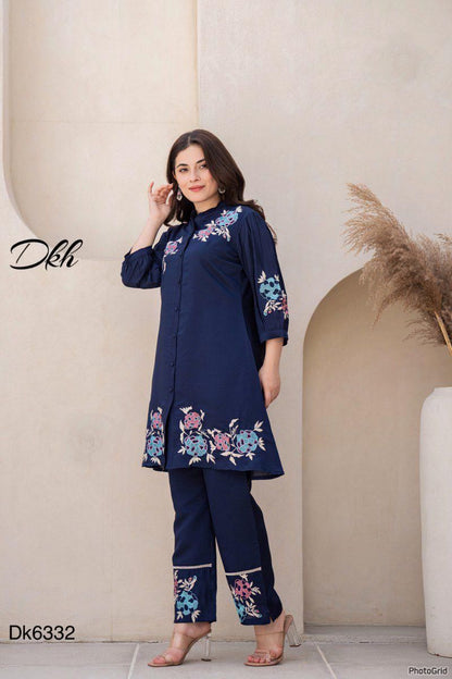 DKH Dk6332  Premium roman silk 2 pc coord set