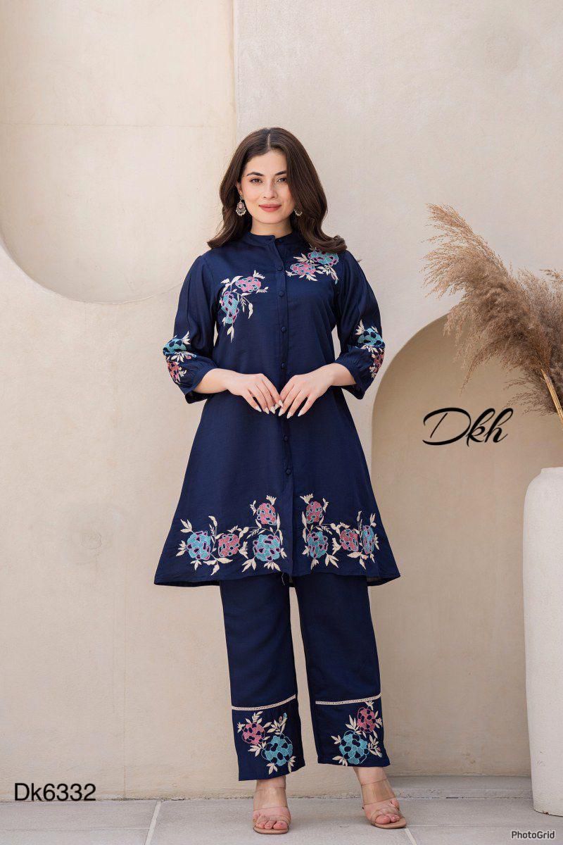 DKH Dk6332  Premium roman silk 2 pc coord set