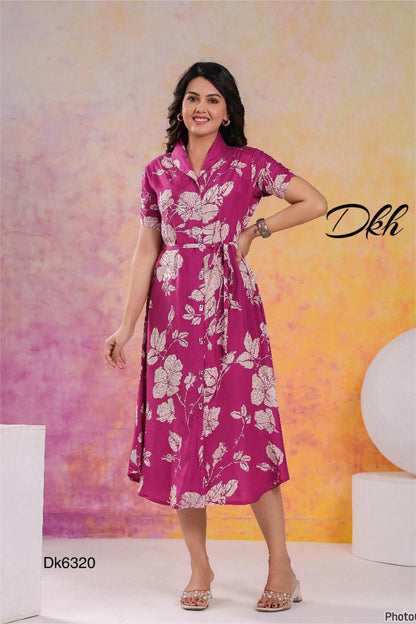 DKH Dk6320  Premium Russian silk midi dress