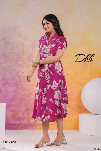 DKH Dk6320  Premium Russian silk midi dress