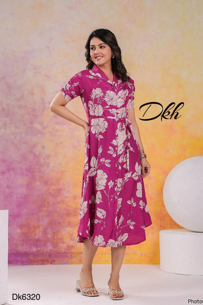 DKH Dk6320  Premium Russian silk midi dress