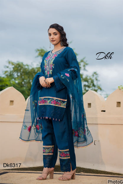 Dkh Dk6317  Premium Sanchi silk suit set