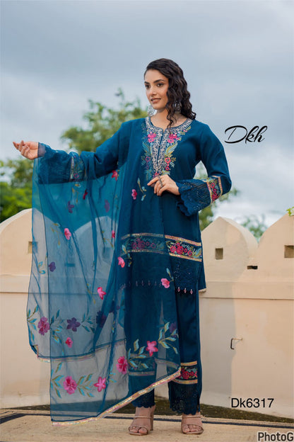 Dkh Dk6317  Premium Sanchi silk suit set