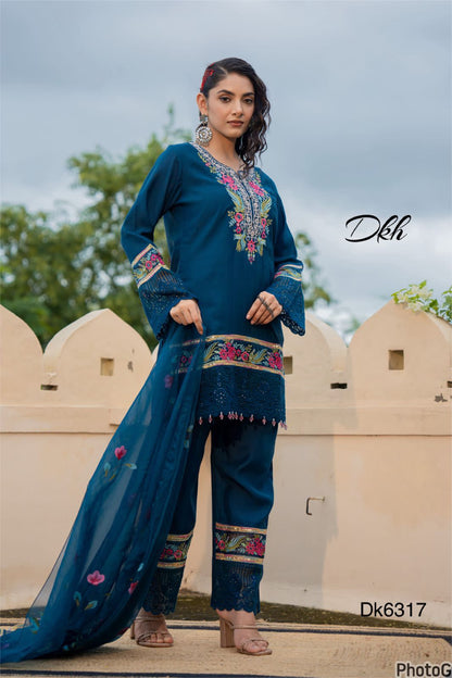 Dkh Dk6317  Premium Sanchi silk suit set