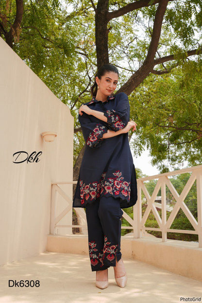 DKH Dk6308  Premium roman silk 3 pc coord set