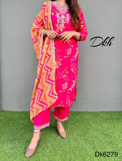 DkH dk6269  Premium pure silk 3 pc suit set