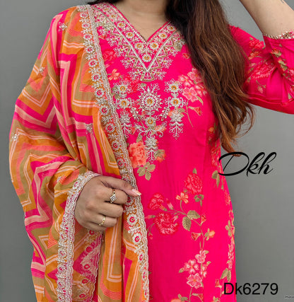 DkH dk6269  Premium pure silk 3 pc suit set