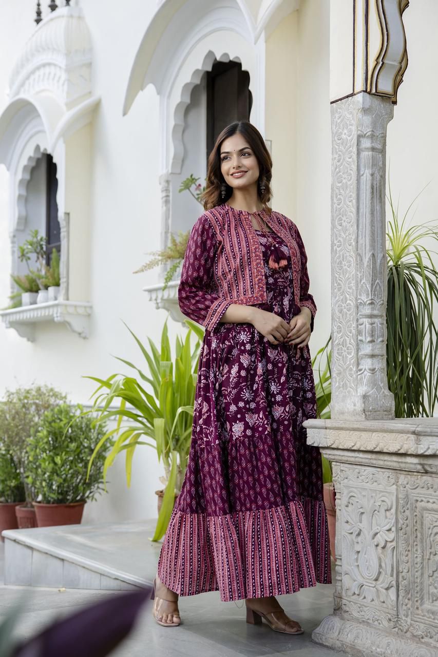 DKH Dk6280  Premium cotton tier pattern gown