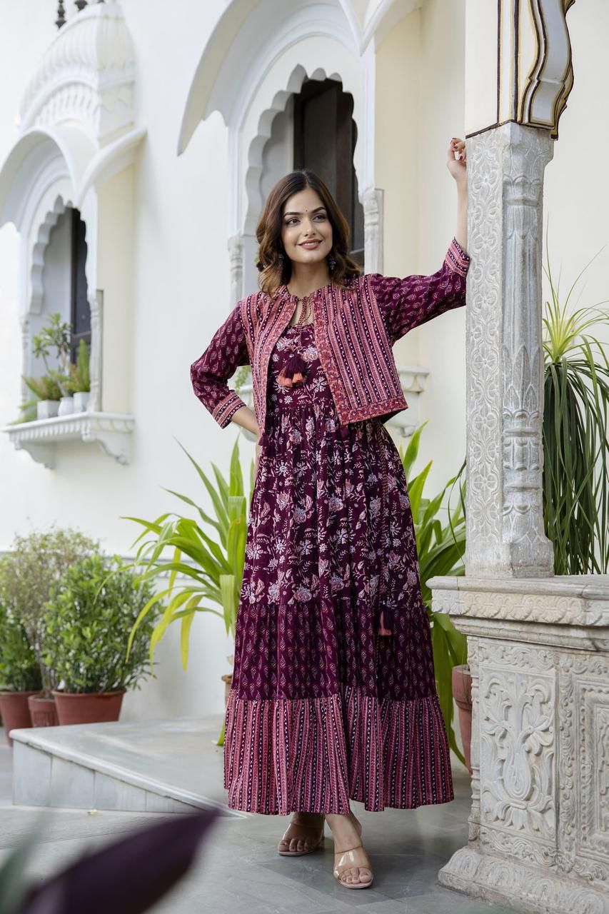 DKH Dk6280  Premium cotton tier pattern gown