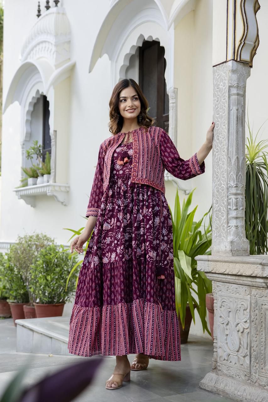 DKH Dk6280  Premium cotton tier pattern gown