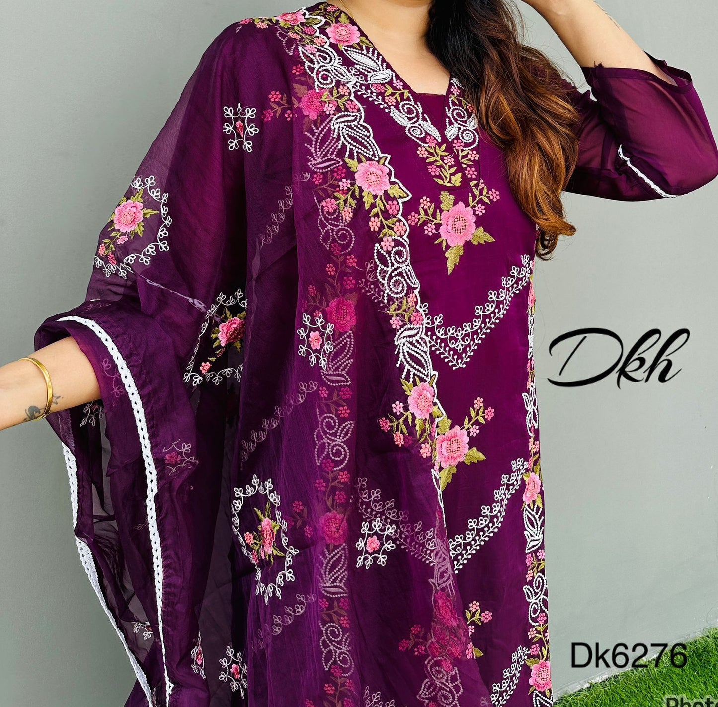 DKH Dk6276  Premium organza 3 pc suit