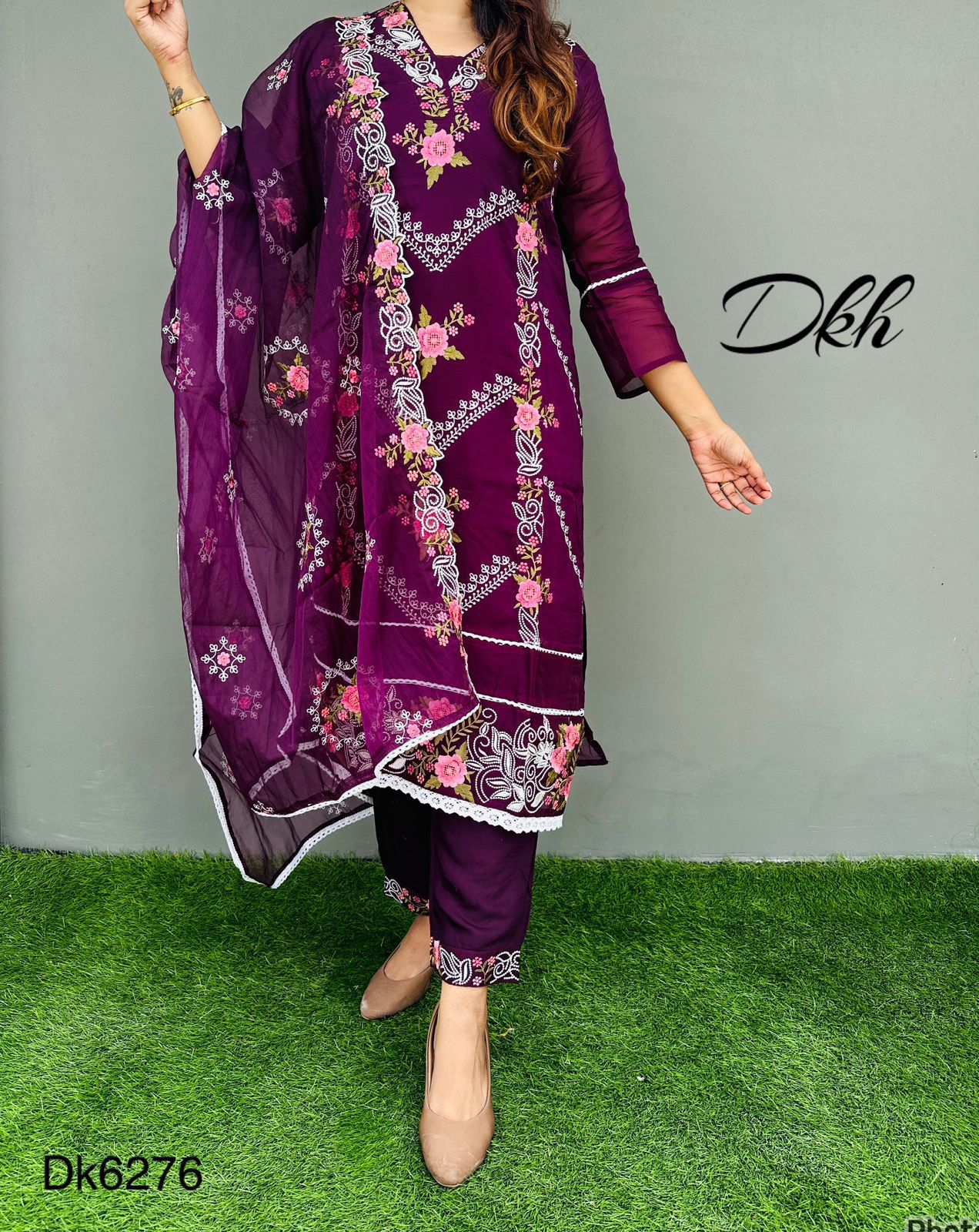 DKH Dk6276  Premium organza 3 pc suit