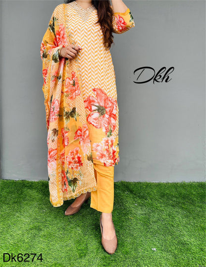 DKH Dk6274  Premium organza  3 pc suit set