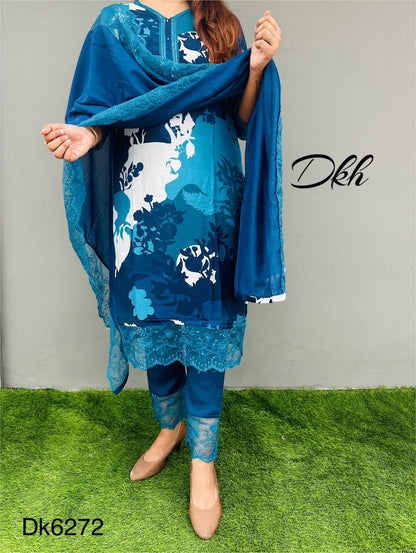 Dkh Dk6272  Premium maslin digital printed suit set