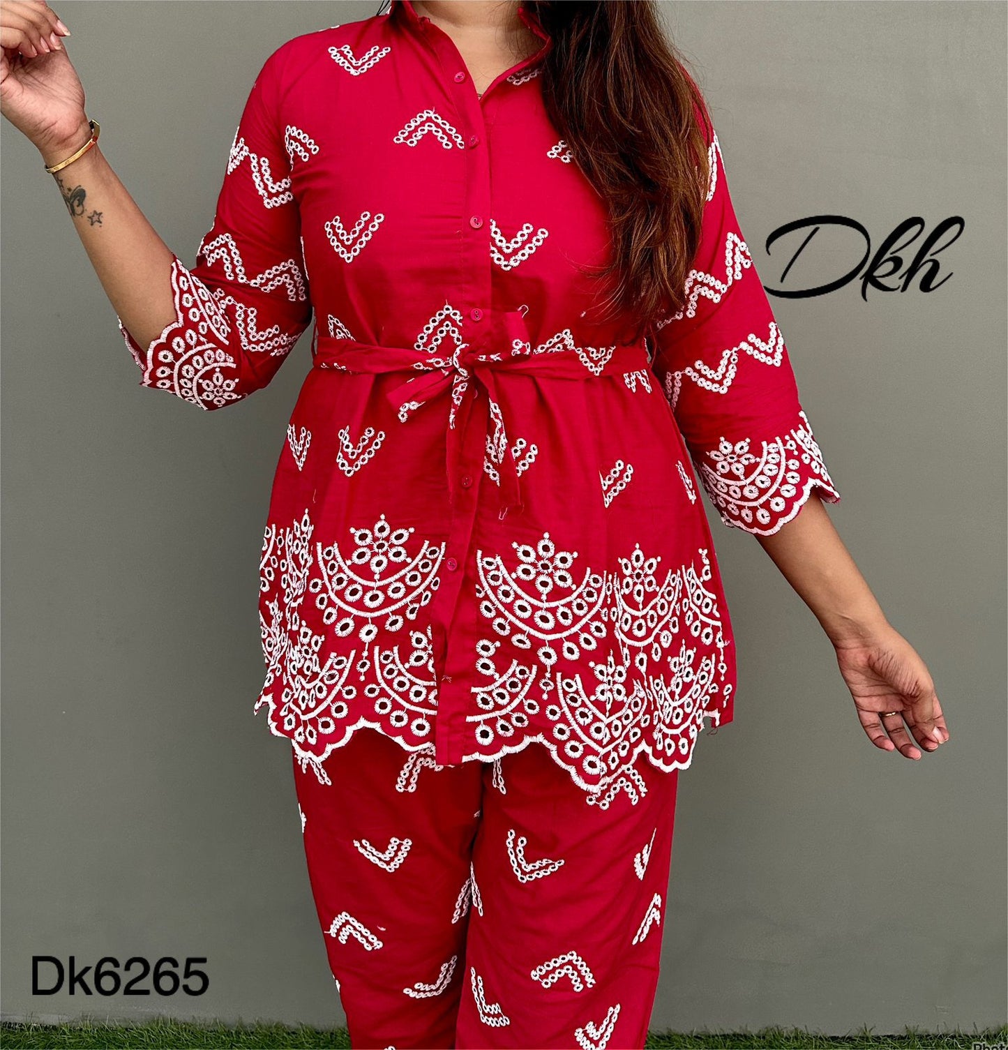 DKH Dk6265  Cotton silk coord set