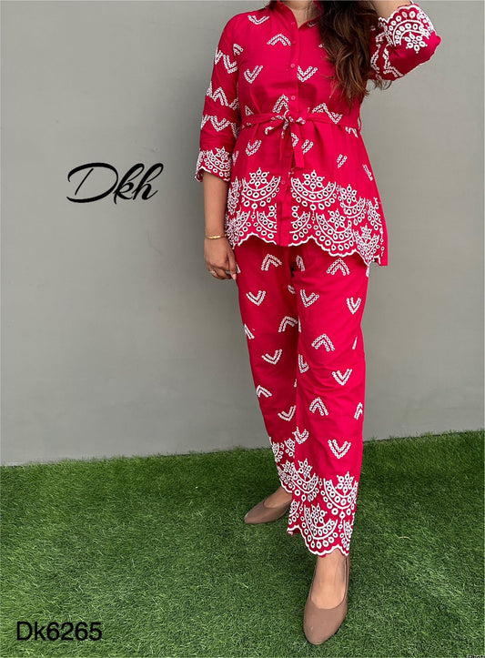 DKH Dk6265  Cotton silk coord set