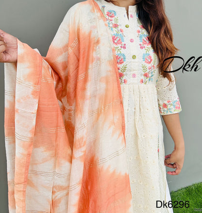 DKH Dk6296  Premium cotton schiffli embroidered