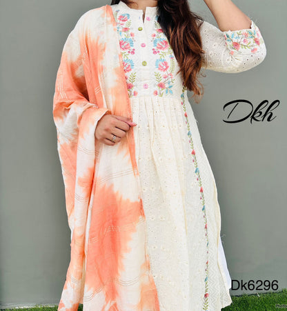 DKH Dk6296  Premium cotton schiffli embroidered