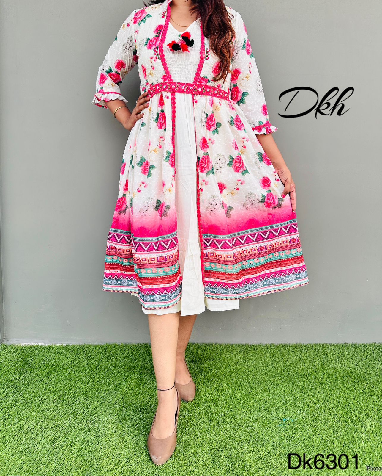 DKH Dk6301  Premium cotton schiffli beautifully printed shrug