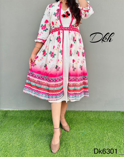 DKH Dk6301  Premium cotton schiffli beautifully printed shrug